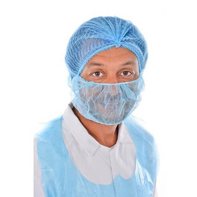 Beard Masks, Non Woven, Blue, Pack of 100