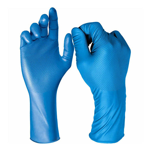 DG-Maxim Blue Nitrile Fish Scale Powder Free Disposable Gloves - Box of 50 (Size XL)
