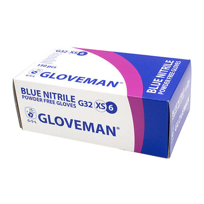 Gloveman® Nitrile Powder-Free Royal Blue Gloves – Box of 150 | Sizes XS - XL