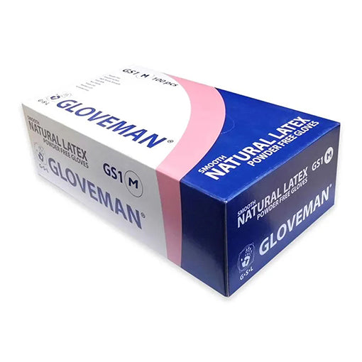 Gloveman® Smooth Latex Powder Free Examination Gloves - Box of 100 (Size Small)