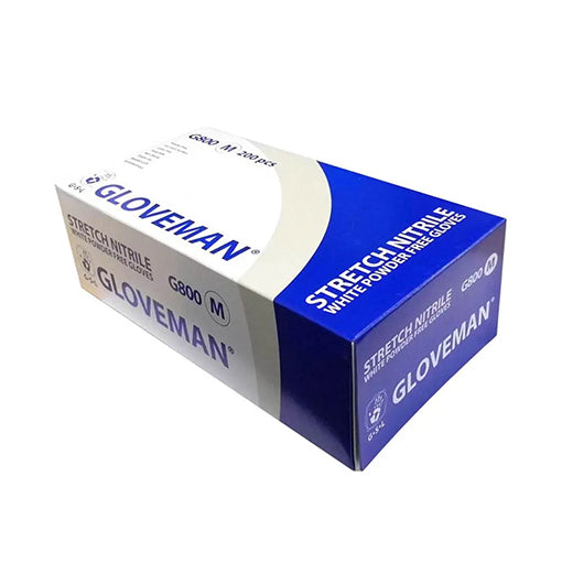 Gloveman® Stretch White Nitrile Powder Free Disposable Gloves – Box of 200 (Sizes S-XL)