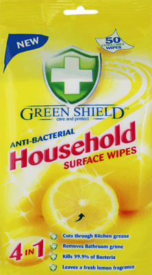 Greenshield Anti-Bacterial Household Wipes 40% Free 70’s