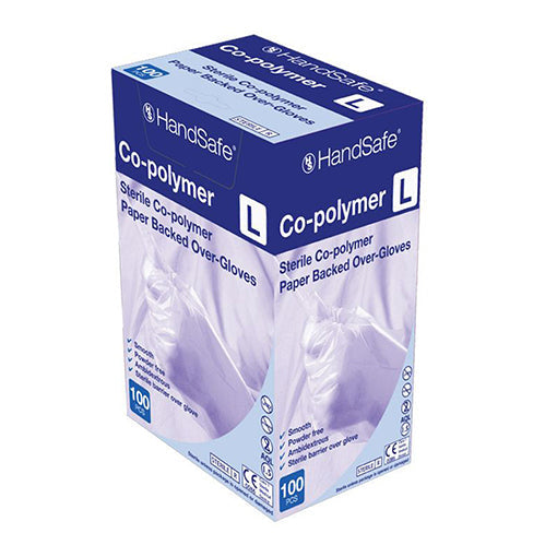 HandSafe Sterile Co-Polymer PF Exam Gloves, per 1 x 100