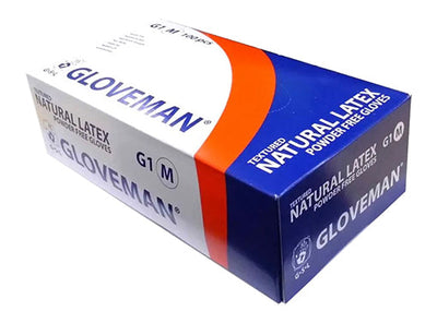 Gloveman® Latex Powder-Free Disposable Gloves - Box of 100 (Sizes XS – XL)