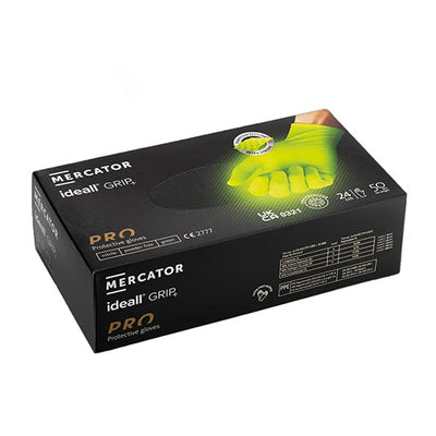 Mercator Green Nitrile Powder Free Ideall Grip Gloves - Box of 50 | Sizes M - XXL