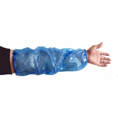 Polythene Oversleeves, Blue 400mm, Machine Stitched x 100