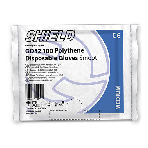 Shield Clear Polythene Disposable Gloves - (Sizes S - L)