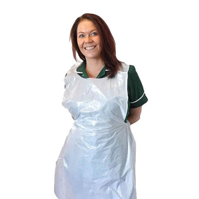 White Aprons on a Roll, ~27 x 40", 11mu, Case of 5 x 200