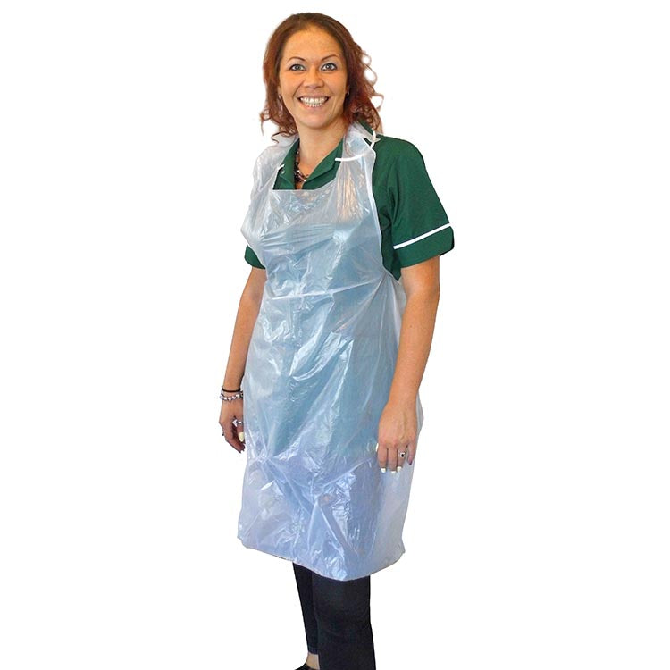 White Flat Pack Aprons - Superior, 15 Micron, 27 x 40 Inch | Case of 1000 (10 x 100)